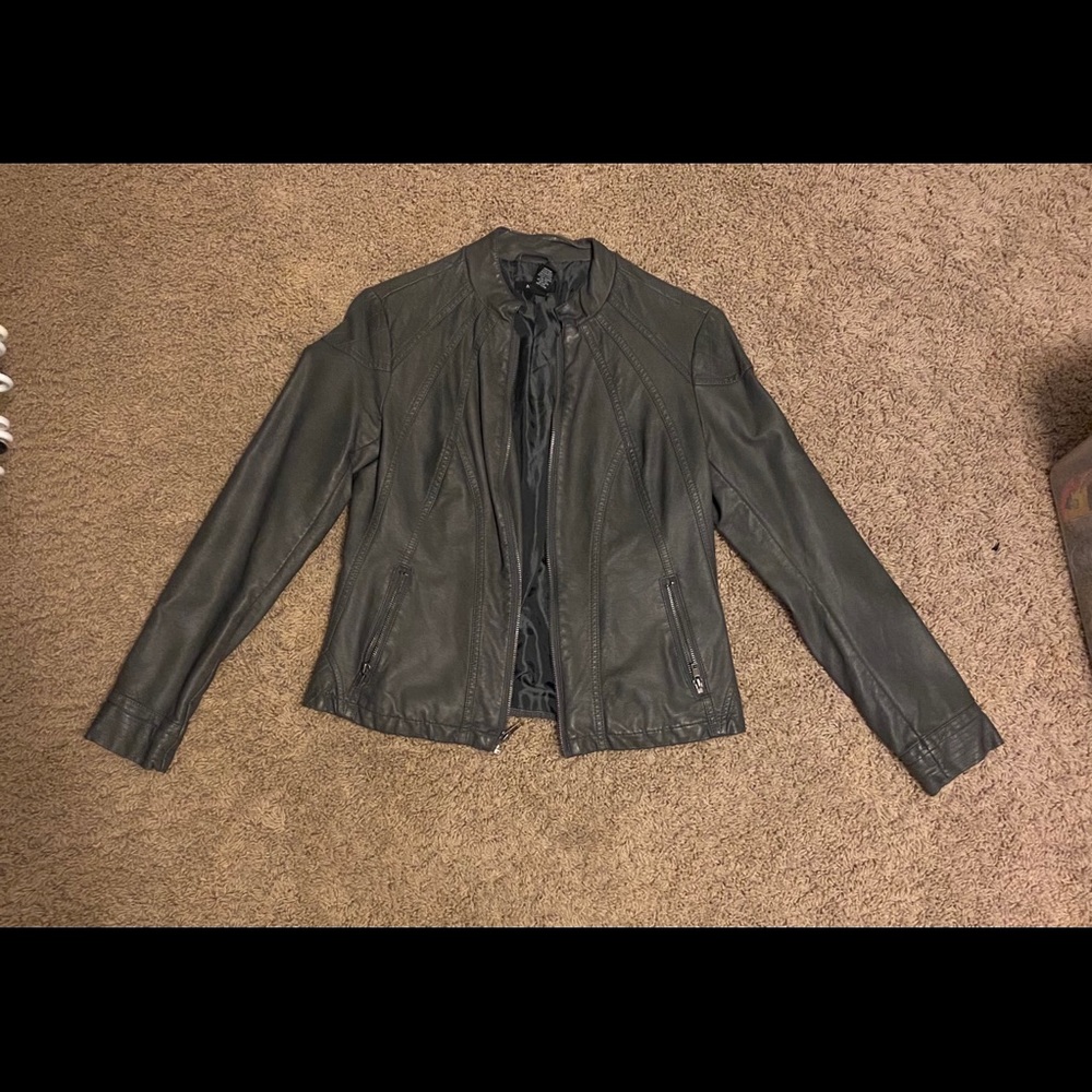 Grey leather jacket